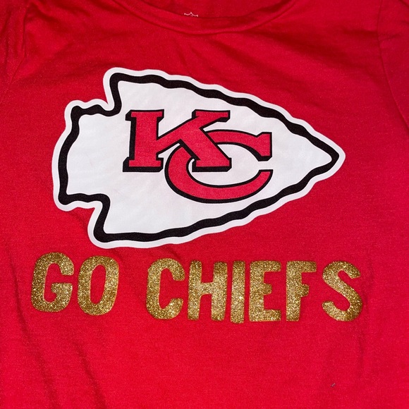 Size 7 girls (small) NWOT Kansas City (KC) Chiefs Shirt - Picture 3 of 5
